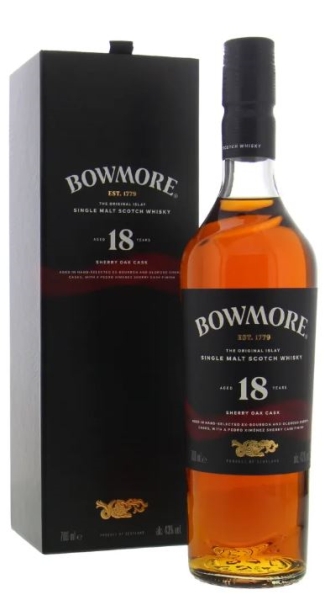 Image sur Bowmore 18 Years Sherry Oak Cask 43° 0.7L